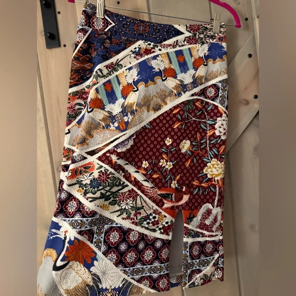 Maeve Multicolor Patchwork Knit Pencil Skirt
